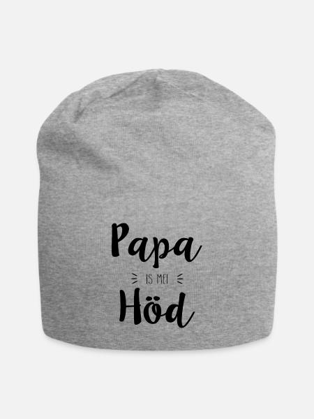 Papa is mei Höd - Jersey-Beanie - Grau meliert