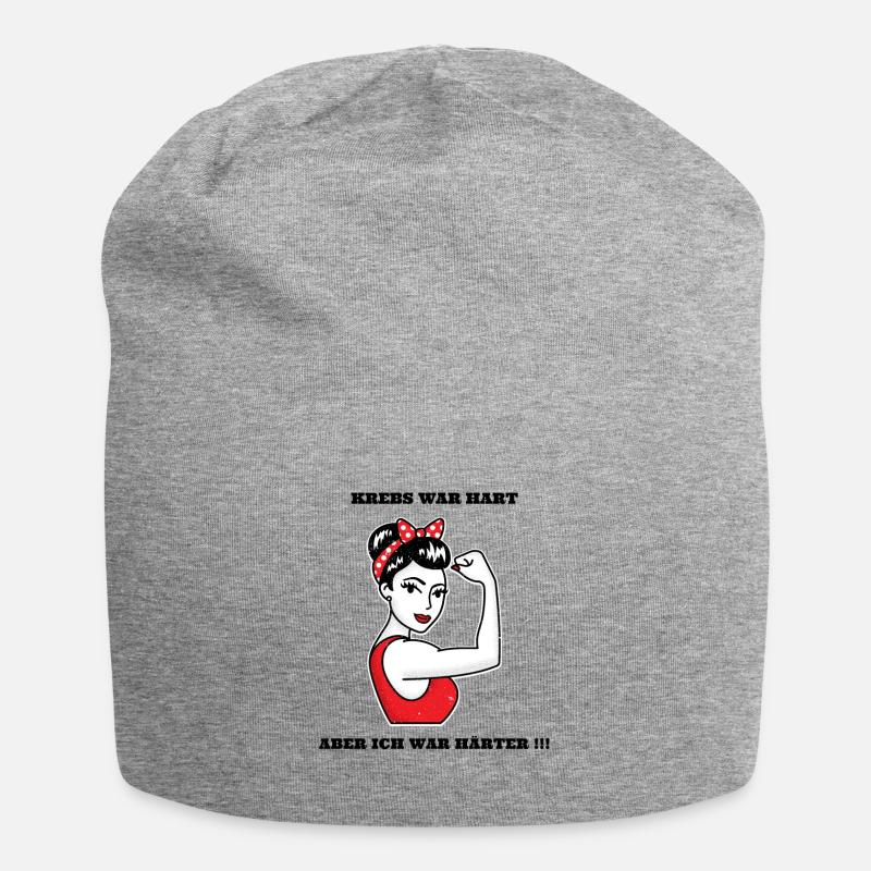 Krebs Kampfansage Motivation Geschenk Tshirt - Jersey-Beanie - Grau meliert