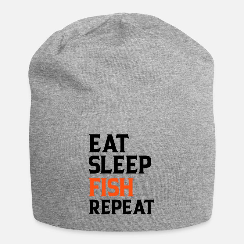 Eat Sleep Fish Repeat - Bonnet en jersey - gris chiné