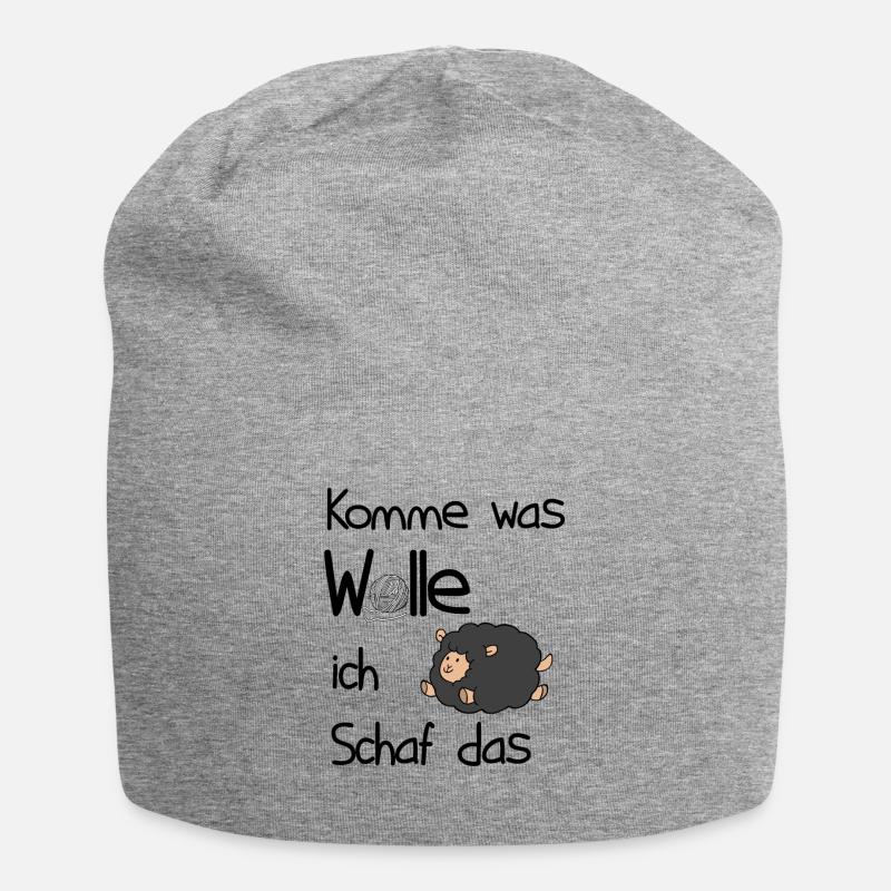 Stricken Damen Tshirt Schäfchen Geschenkidee - Jersey-Beanie - Grau meliert