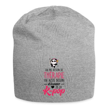 Je suis timide à la base quand on parle de k-pop - Bonnet en jersey - gris chiné - Devant