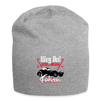 Weg da ich darf jetzt fahren Führerschein Fahrschu - Jersey-Beanie - Grau meliert - Vorne