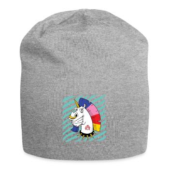 Einhorn Punk Circle-A Anarchie Symbol - Jersey-Beanie - Grau meliert - Vorne