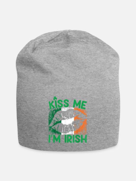 Ireland Lips - Jersey-Beanie - Grau meliert