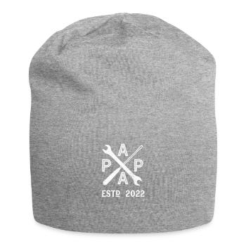 Vintage Papa Handwerker Baby Est 2022 Geschenk - Jersey-Beanie - Grau meliert - Vorne