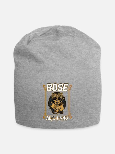Böse alte Frau Día de Muertos - Jersey-Beanie - Grau meliert