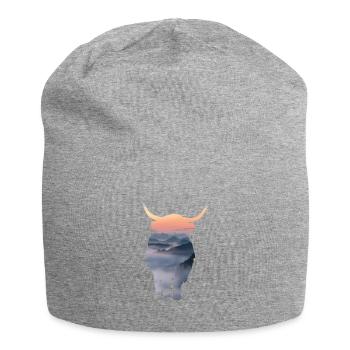 Farmer Scottish Highland Beef Gift - Jersey Beanie - heather grey - Front