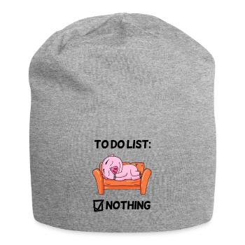 To do list Nothing Pig Relax Lazy funny - Jersey Beanie - heather grey - Front