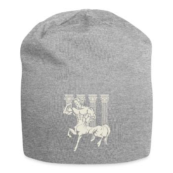 Zentaur Hebt Gewichte, Fitness Workout Im Gym - Jersey-Beanie - Grau meliert - Vorne