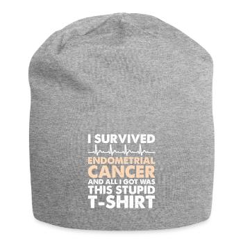Survivor - Uterine Cancer Awareness - Jersey Beanie - heather grey - Front