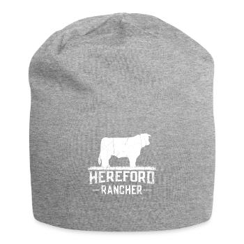 Hereford Rancher Hereford Cow - Jersey Beanie - heather grey - Front