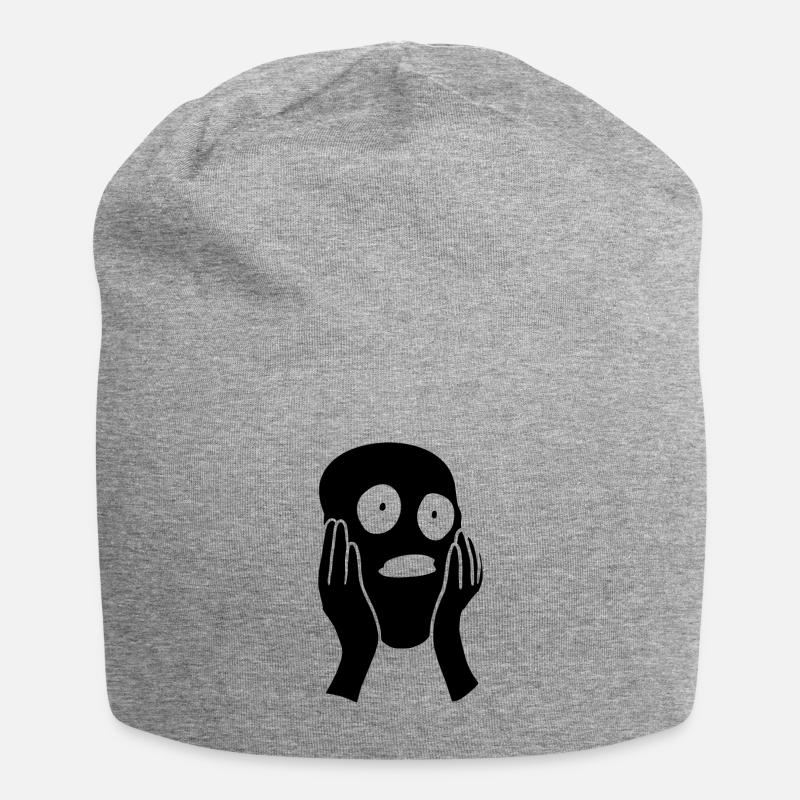 Gesicht der Angst - Jersey-Beanie - Grau meliert