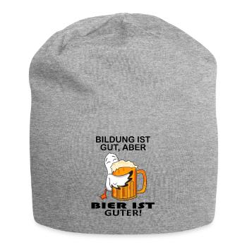 Bier Spruch lustig - Jersey-Beanie - Grau meliert - Vorne
