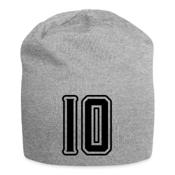 Symbole de 10 chiffres - Bonnet en jersey - gris chiné - Devant