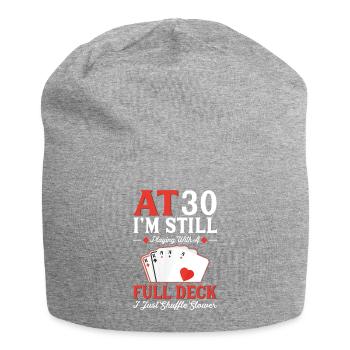 Jeux de cartes de jeu – 30e anniversaire - Bonnet en jersey - gris chiné - Devant