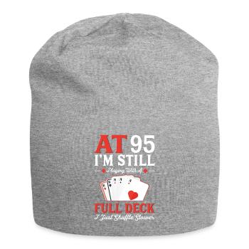 Jeux de cartes de jeu – 95e anniversaire - Bonnet en jersey - gris chiné - Devant