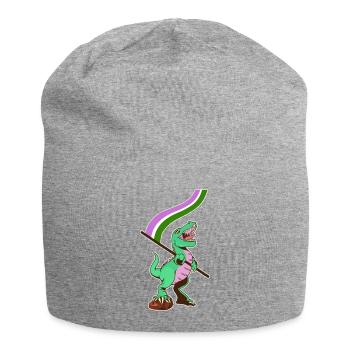 Drapeau LGBTQ - Dinosaur Genderqueer - Bonnet en jersey - gris chiné - Devant