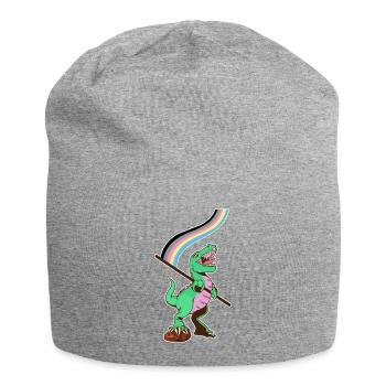 Drapeau LGBTQ - Dinosaure Polygenre - Bonnet en jersey - gris chiné - Devant