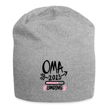Oma 2023 - Werdende Oma 2023 - Jersey-Beanie - Grau meliert - Vorne