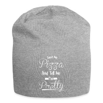 Sag Mir, Ich Bin Hübsch - Food Pizza - Jersey-Beanie - Grau meliert - Vorne
