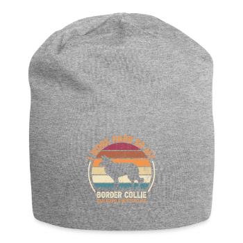 Travaillez dur - Retro Border Collie - Bonnet en jersey - gris chiné - Devant