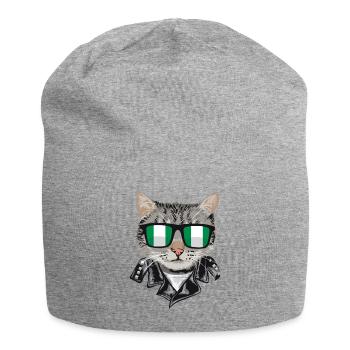 Katzen Nigeria Flagge Sonnenbrille - Jersey-Beanie - Grau meliert - Vorne