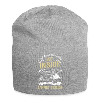 Je me promène bien - Camping - Bonnet en jersey - gris chiné - Devant