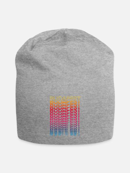 Retro Nostalgisch Stadt - Regenbogen Budapest - Jersey-Beanie - Grau meliert