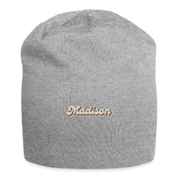 Nostalgisch 70er USA Stadt - Vintage Madison - Jersey-Beanie - Grau meliert - Vorne