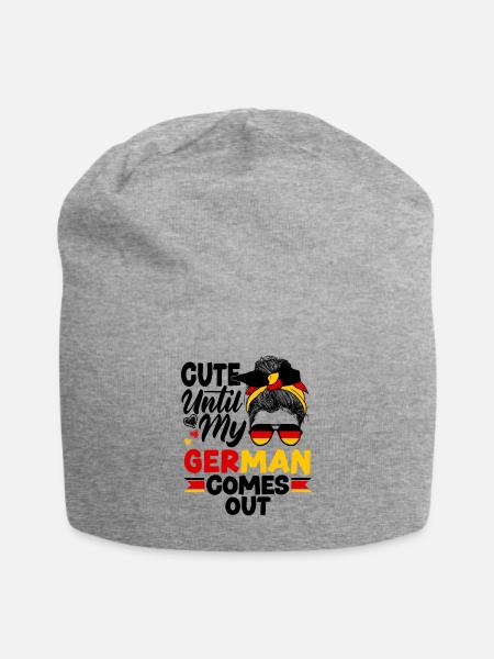 German Germany German Flag Cute Until My German - Jersey-Beanie - Grau meliert