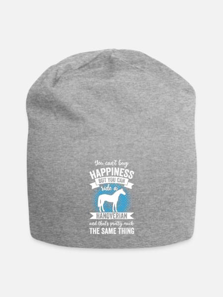 Reiten - Hannoveraner Pferd - Jersey-Beanie - Grau meliert