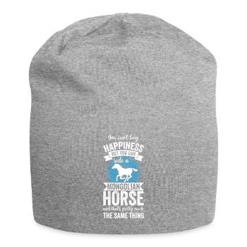 Reiten - Mongolisches Pferd - Jersey-Beanie - Grau meliert - Vorne