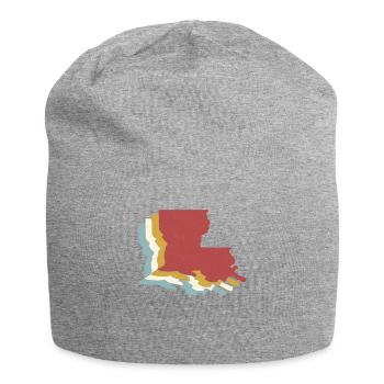 État des États-Unis - Carte vintage Louisiane - Bonnet en jersey - gris chiné - Devant
