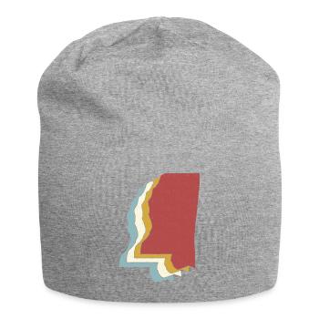 État des États-Unis - Carte vintage Mississippi - Bonnet en jersey - gris chiné - Devant