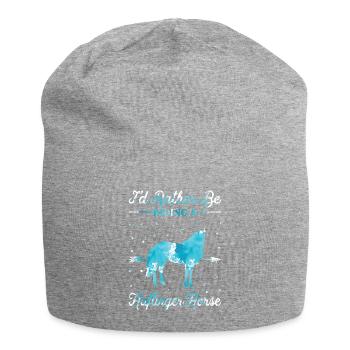 Riding On A Haflinger Horse - Jersey Beanie - heather grey - Front
