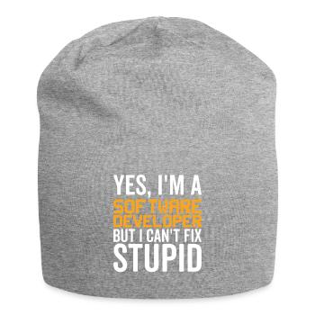 Stupid - Développeur de logiciels - Bonnet en jersey - gris chiné - Devant