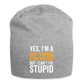 Ingénieur logiciel stupide - Bonnet en jersey - gris chiné - Devant
