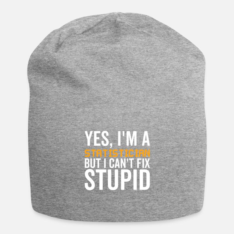 Dumm - Statistiker - Jersey-Beanie - Grau meliert