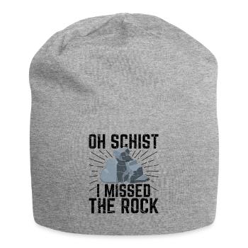 Funny geologist on a stone hunt - Jersey Beanie - heather grey - Front