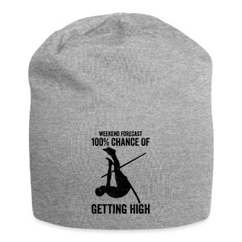 Lustiger Stabhochsprung Stabhochsprung - Jersey-Beanie - Grau meliert - Vorne