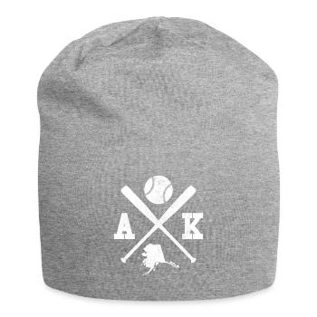 AK USA - Baseball player Alaska - Jersey Beanie - heather grey - Front