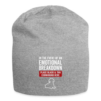 Emotional - Dog Black and Brown Coonhound - Jersey Beanie - heather grey - Front