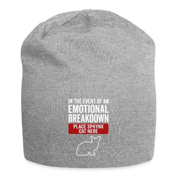 Emotional - Sphynx Katze - Jersey-Beanie - Grau meliert - Vorne