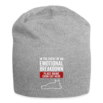 Emotional - Maine Coon Cat - Jersey Beanie - heather grey - Front