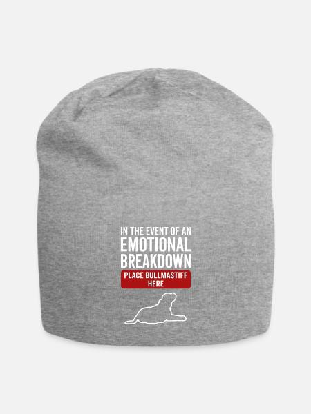 Emotional - Hund Bullmastiff - Jersey-Beanie - Grau meliert