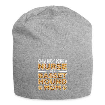Krankenschwester Hundemutter - Basset Hound - Jersey-Beanie - Grau meliert - Vorne