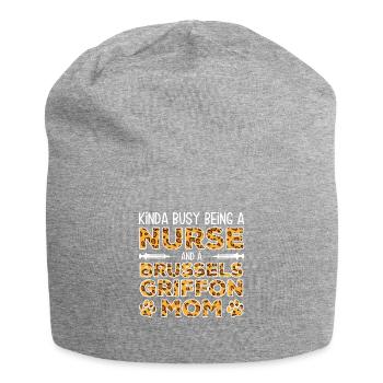 Sister dog mother - Brussels Griffon - Jersey Beanie - heather grey - Front