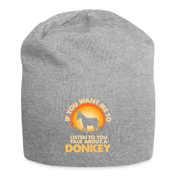 Hear talk about animal donkeys - Jersey Beanie - heather grey - Front