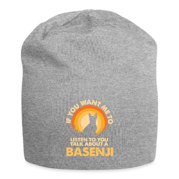 Parlez du chien Basenji - Bonnet en jersey - gris chiné - Devant