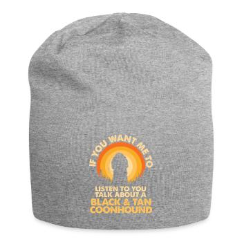 Talk about dog black and Tan Coonhound - Jersey Beanie - heather grey - Front
